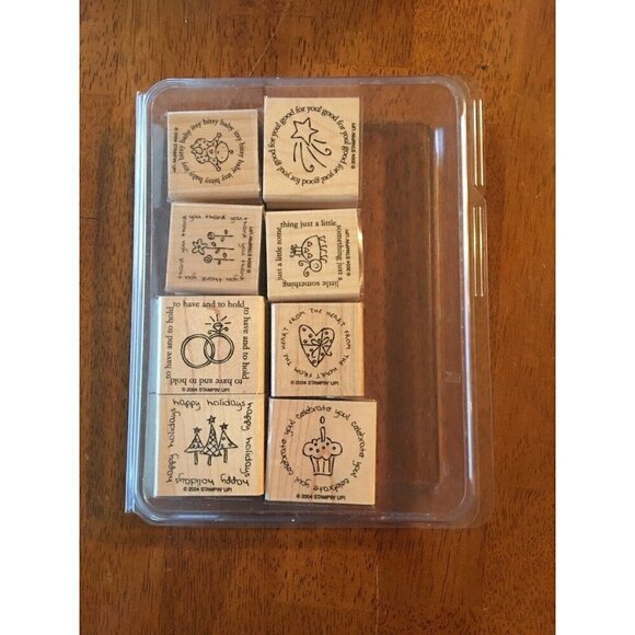 2004 Stampin up! Stamp Set Figures of Speech - Set of 8 Scrapbooking Crafts - Picture 1 of 2